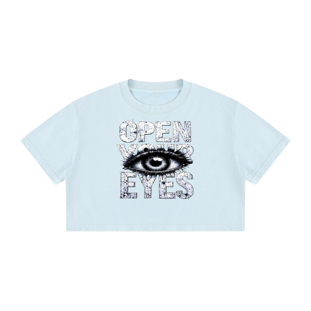 Women's Mineral Wash Cotton Crop T-Shirt ESSENS