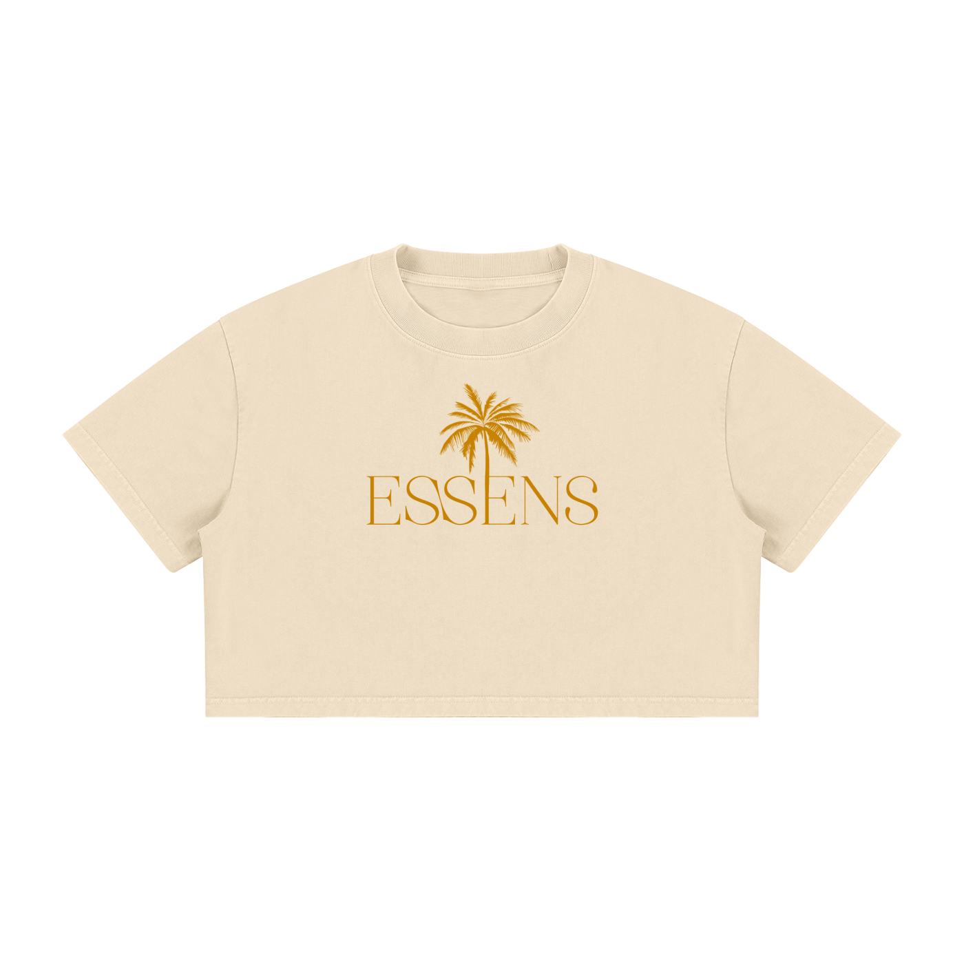 Women's Mineral Wash Cotton Crop T-Shirt ESSENS