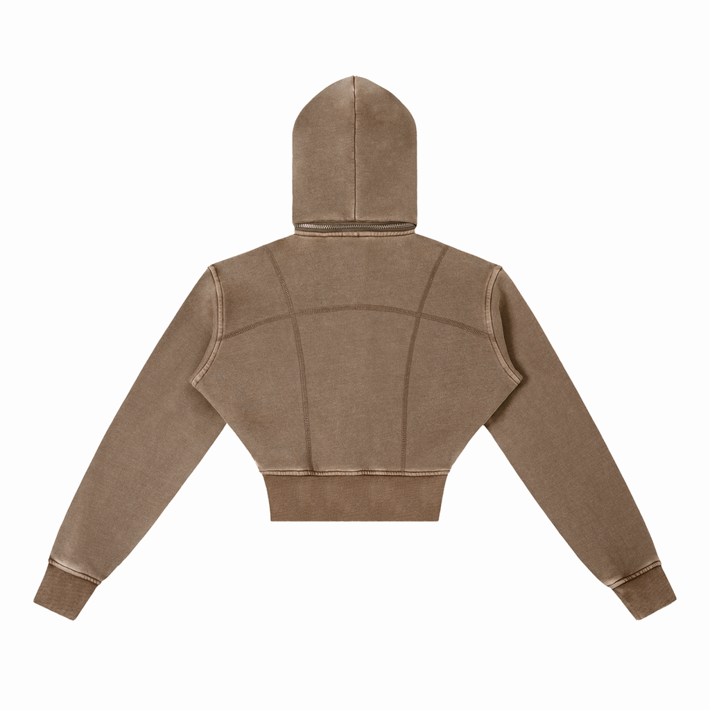Vintage Washed Cropped Fleece Hoodie ESSENS