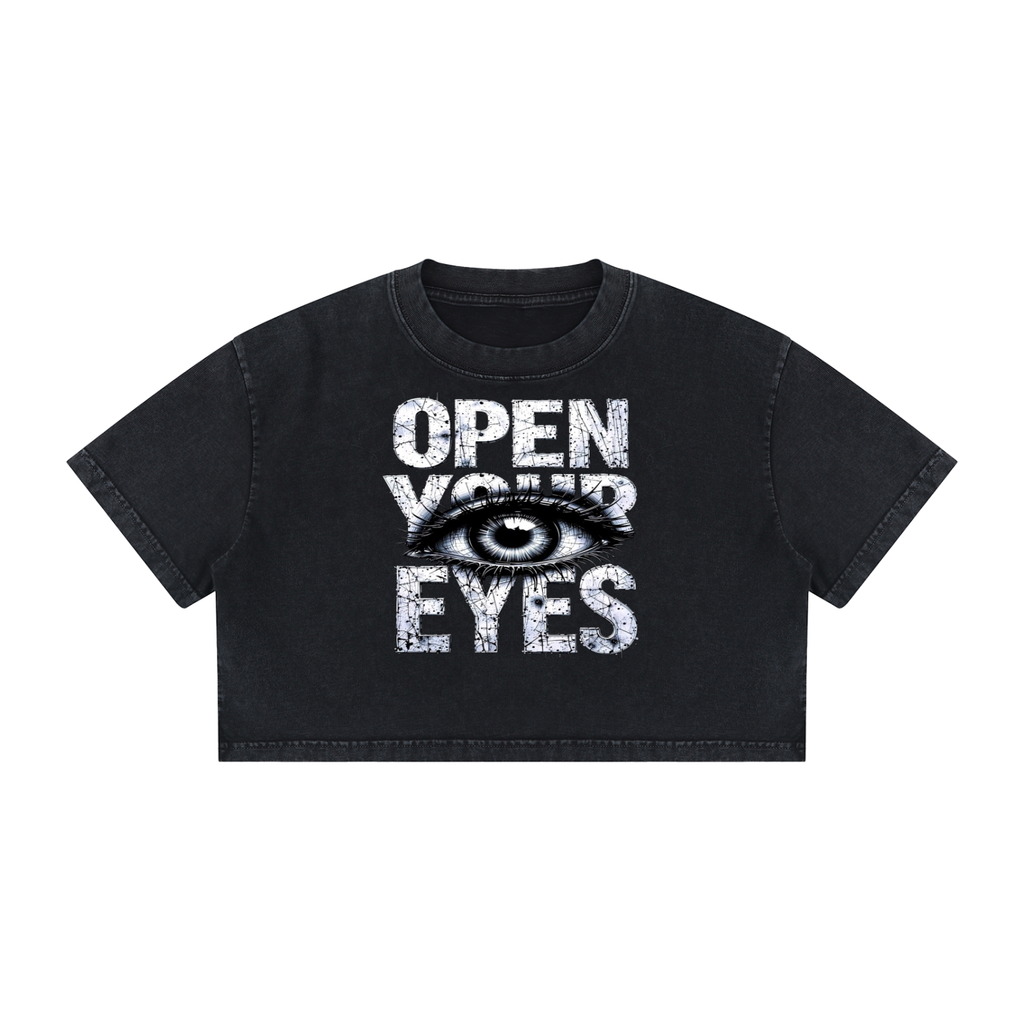 Women's Mineral Wash Cotton Crop T-Shirt ESSENS