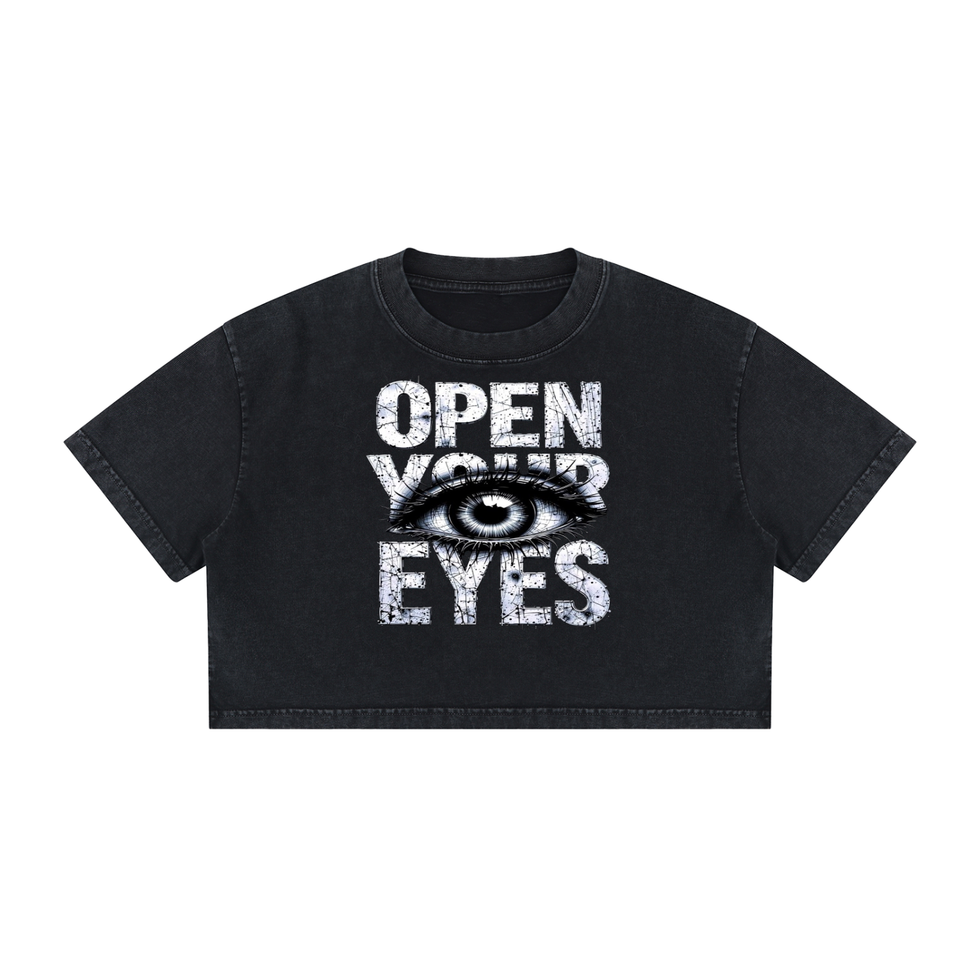 Women's Mineral Wash Cotton Crop T-Shirt ESSENS