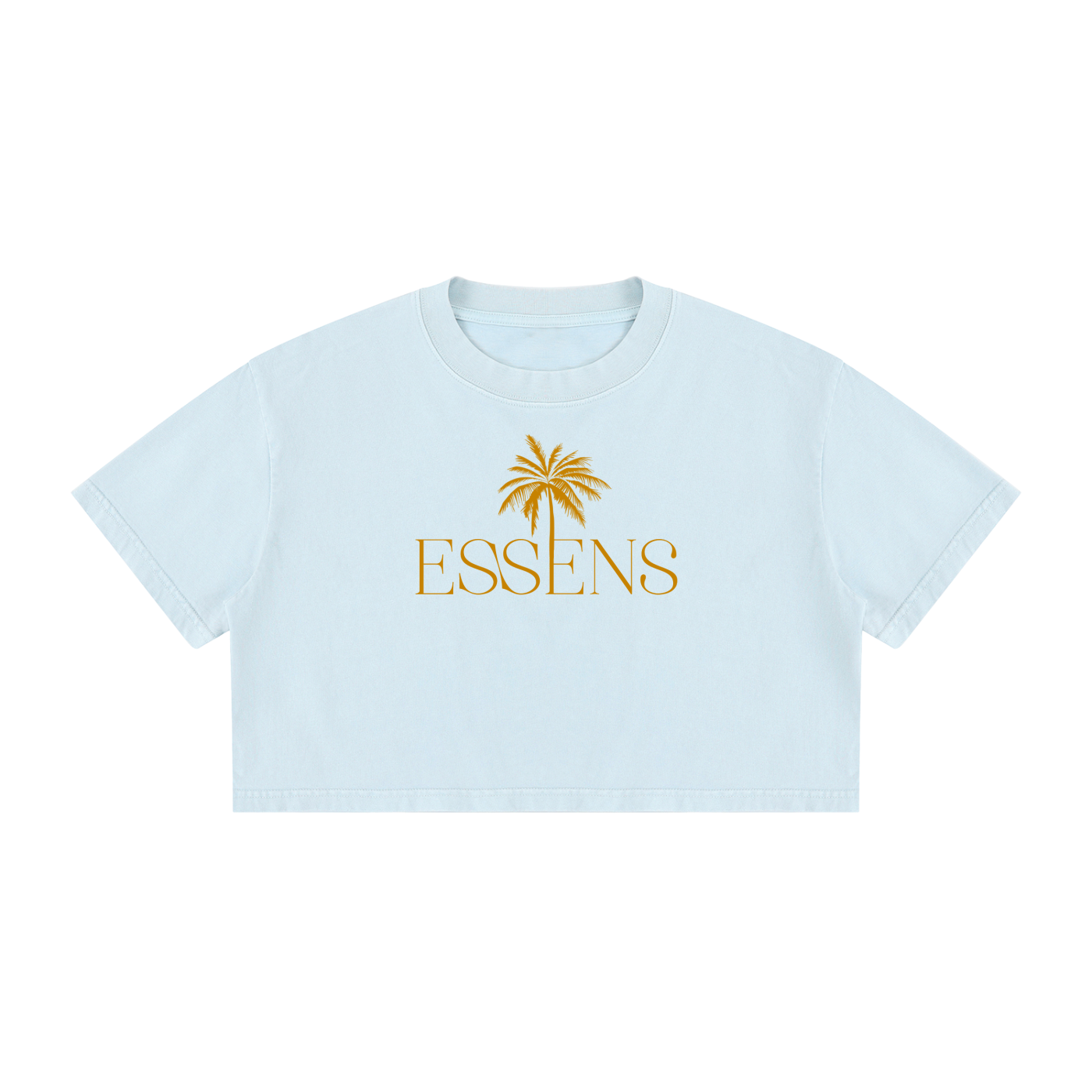Women's Mineral Wash Cotton Crop T-Shirt ESSENS