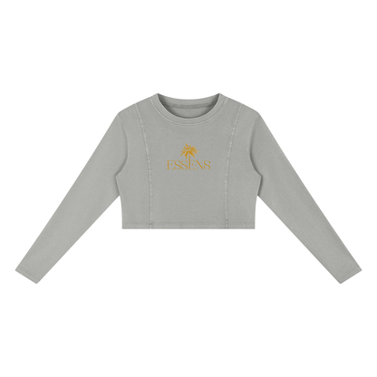 ESSENS Women's Mineral Wash Crop Sweatshirt