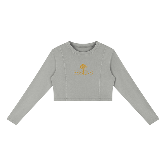 ESSENS Women's Mineral Wash Crop Sweatshirt