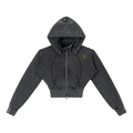 Vintage Washed Cropped Fleece Hoodie ESSENS