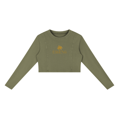 ESSENS Women's Mineral Wash Crop Sweatshirt