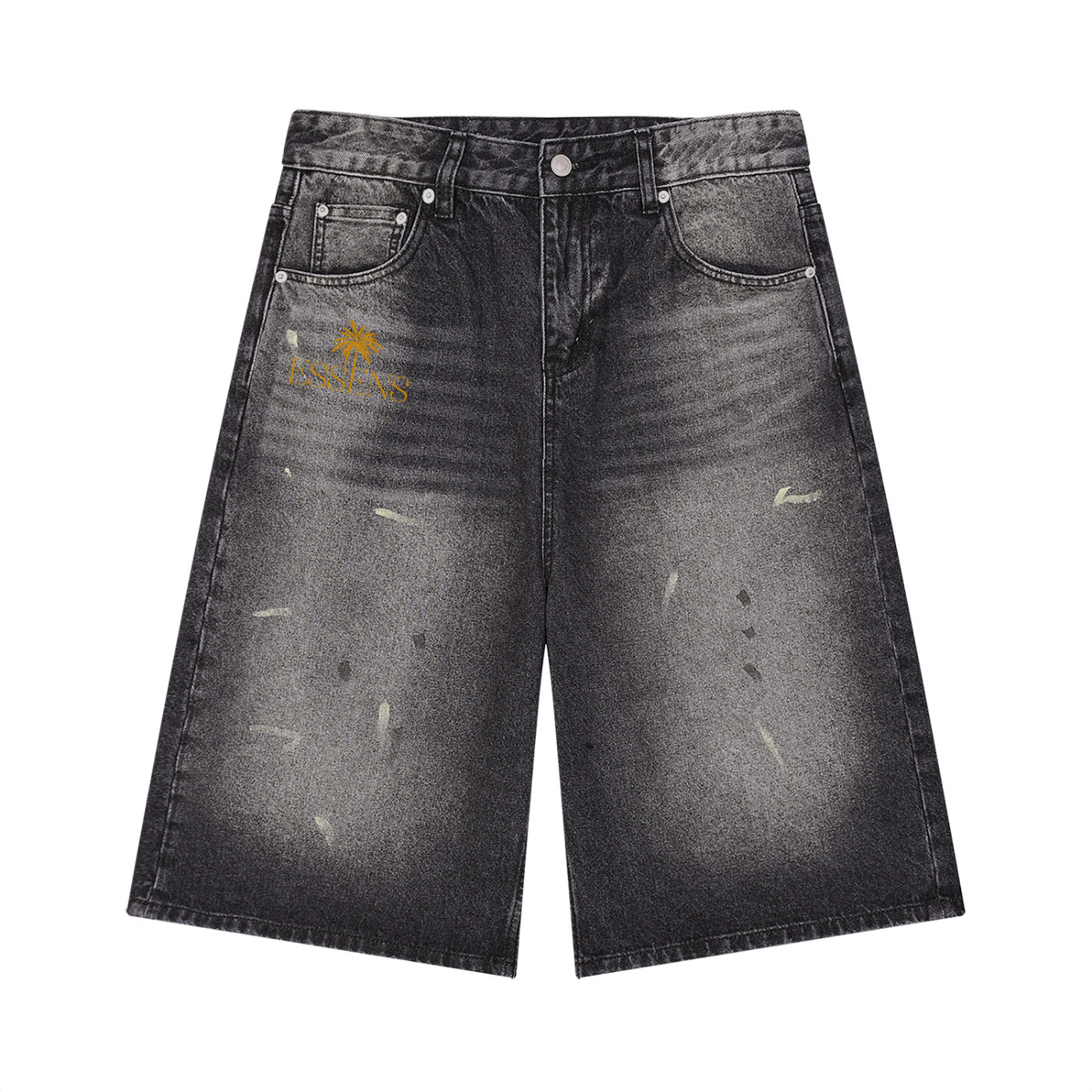 Men’s Vintage Wash Wide Leg Denim Shorts ESSENS