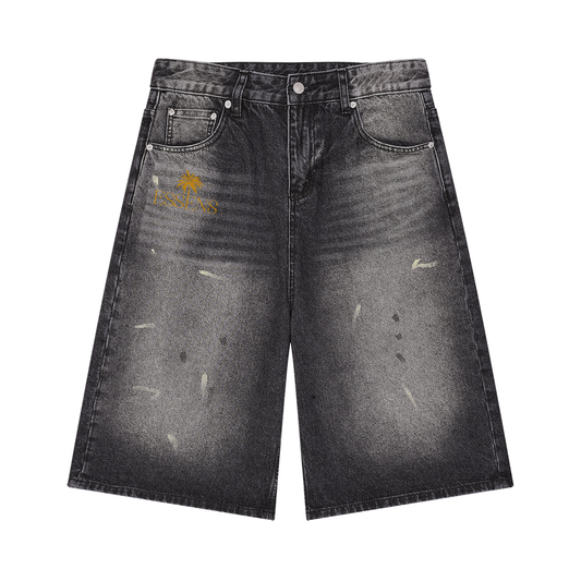 Men’s Vintage Wash Wide Leg Denim Shorts ESSENS