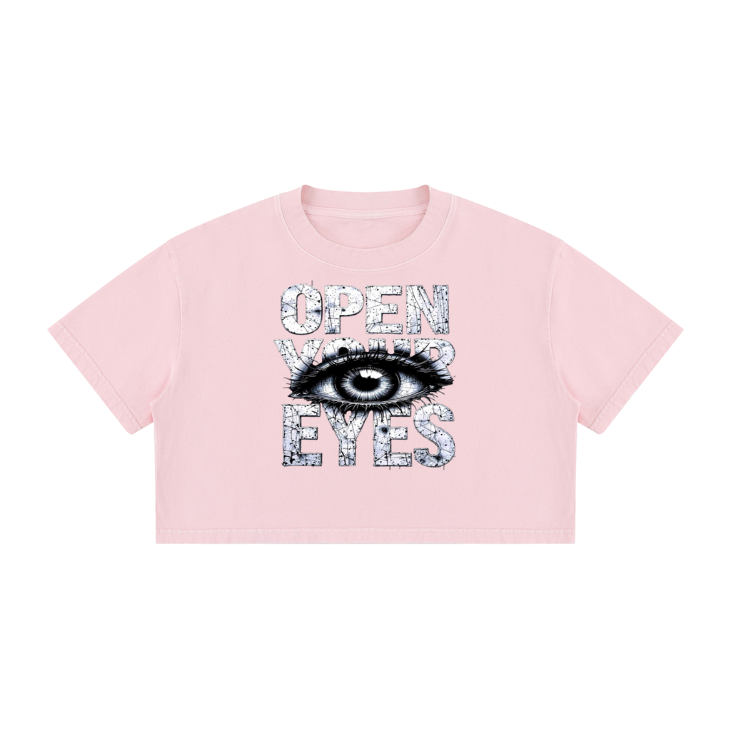 Women's Mineral Wash Cotton Crop T-Shirt ESSENS