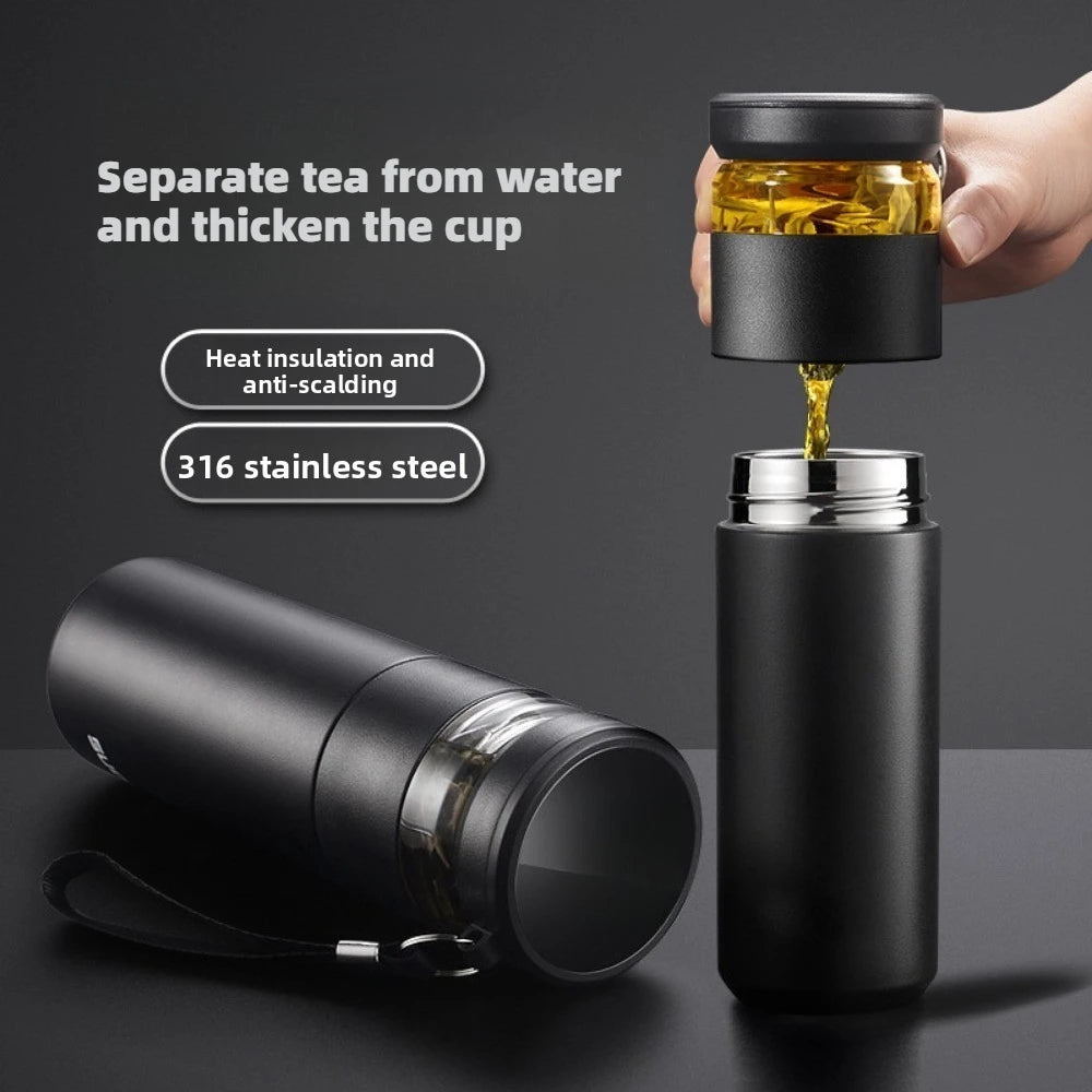 Multi-functional outdoor tea-water separation insulated cup, 316 stainless steel water cup