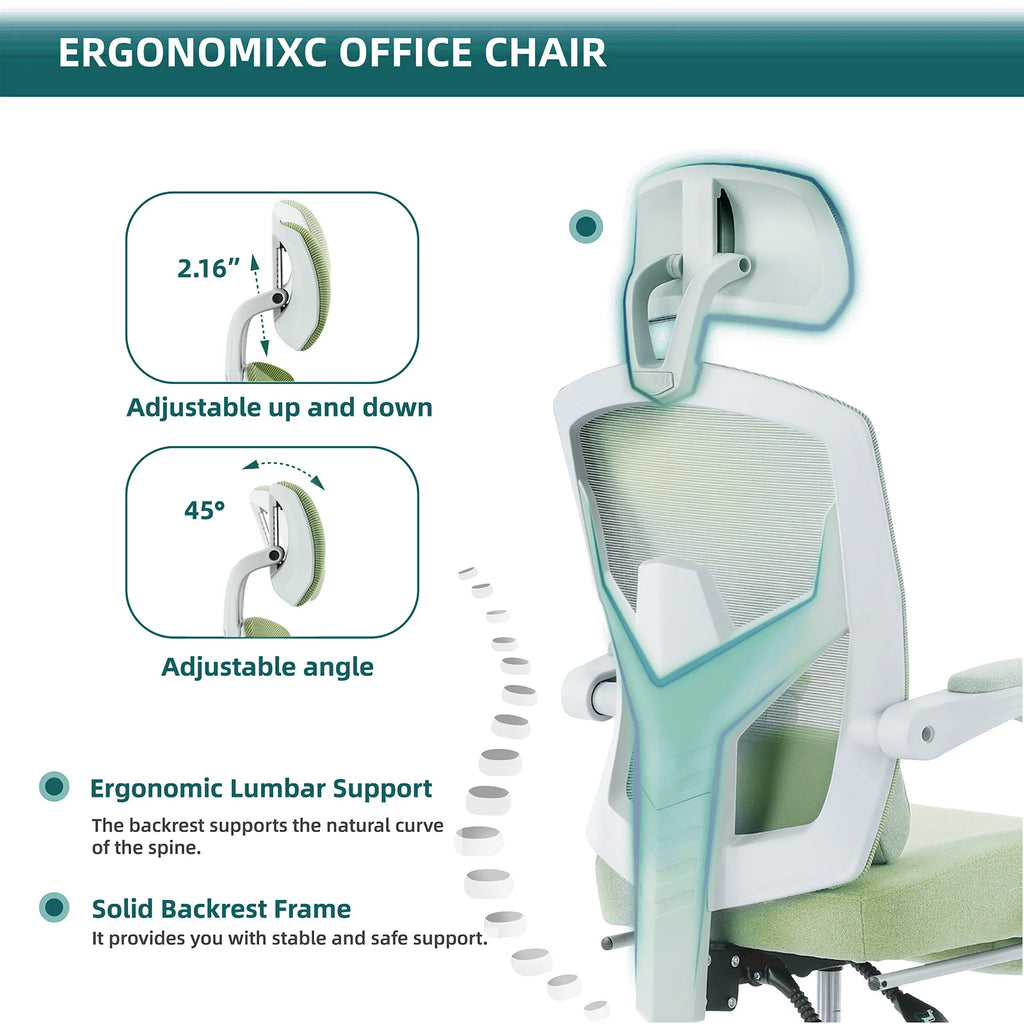 Gaming Chair Computer Desk Swivel Rolling  Lumbar Support Pillow