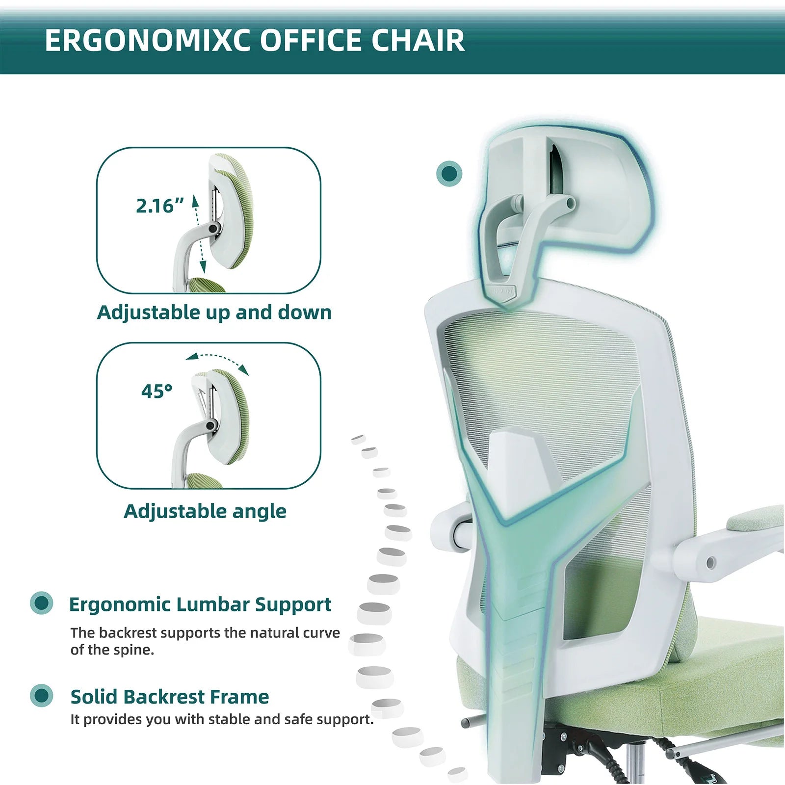 Gaming Chair Computer Desk Swivel Rolling  Lumbar Support Pillow