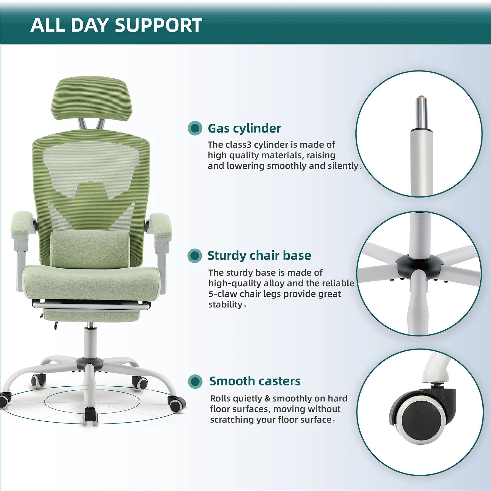 Gaming Chair Computer Desk Swivel Rolling  Lumbar Support Pillow