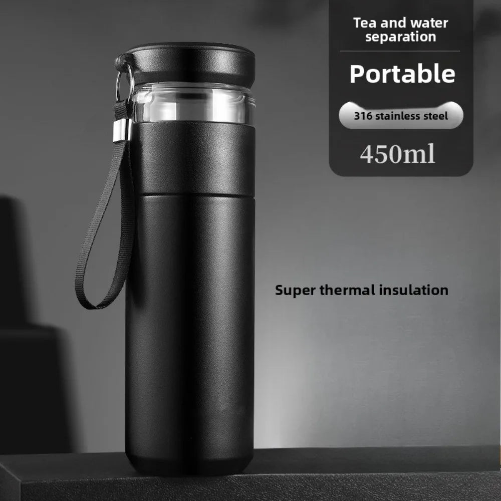 Multi-functional outdoor tea-water separation insulated cup, 316 stainless steel water cup