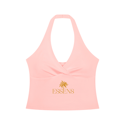 ESSENS Women’s Ruched Halter Yoga Tank Top