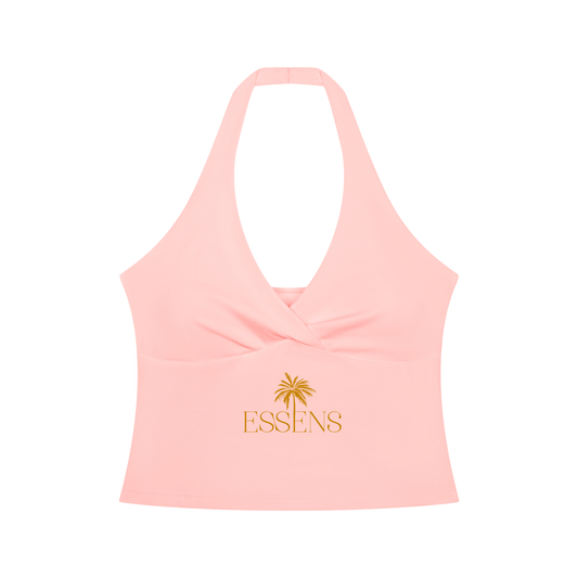 ESSENS Women’s Ruched Halter Yoga Tank Top