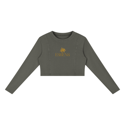 ESSENS Women's Mineral Wash Crop Sweatshirt